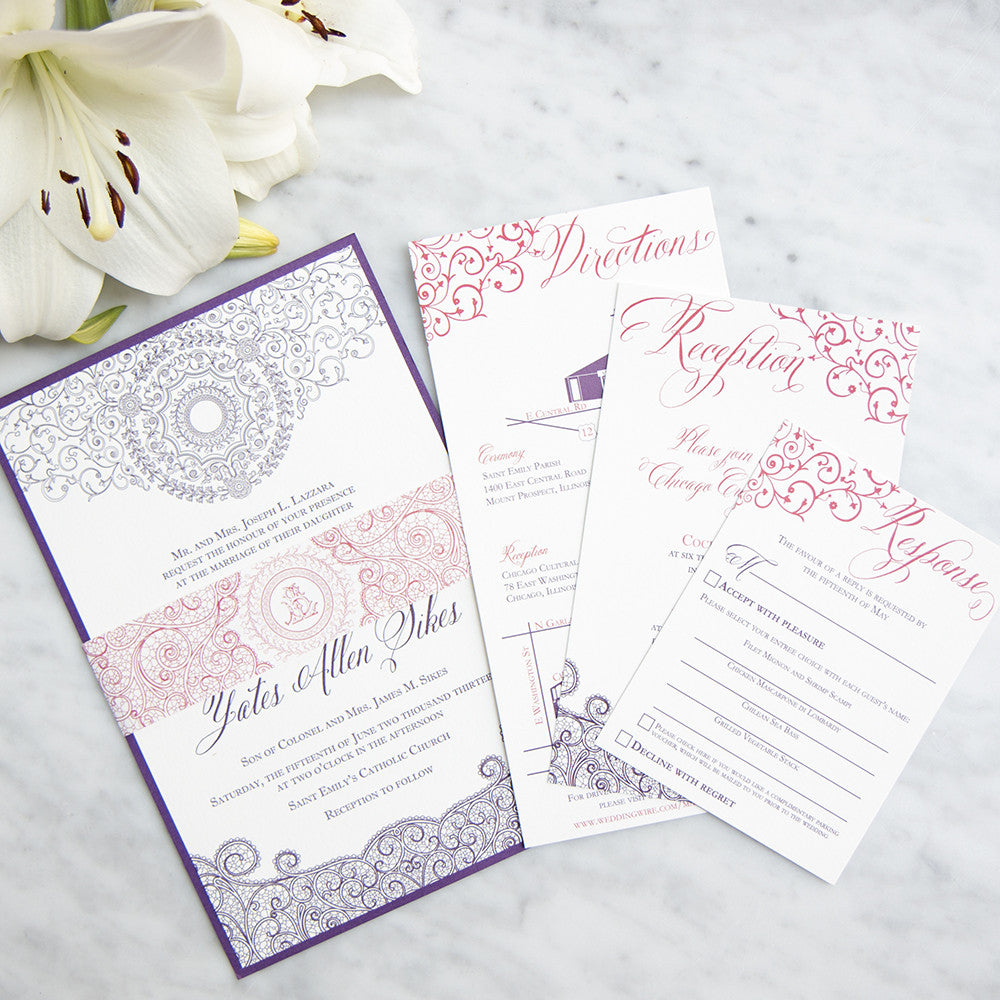 Chicago Cultural Center Letterpress Wedding Invitation by Scotti Cline Designs