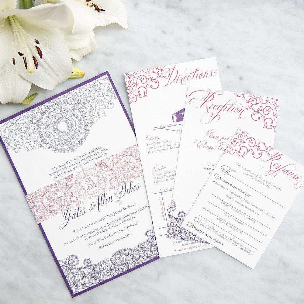 Chicago Cultural Center Letterpress Wedding Invitation by Scotti Cline Designs