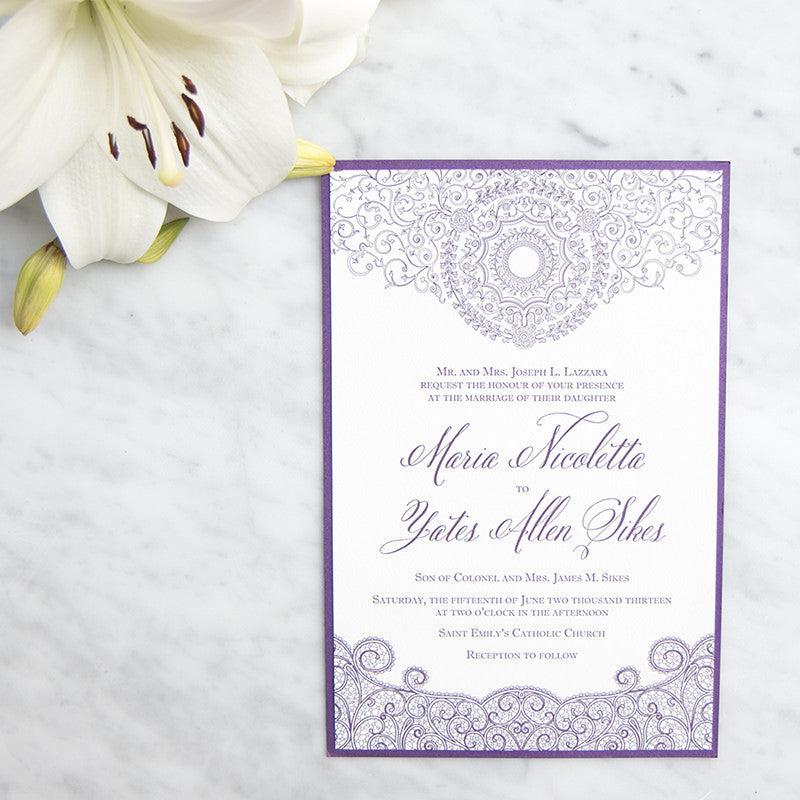 Chicago Cultural Center Letterpress Wedding Invitation by Scotti Cline Designs