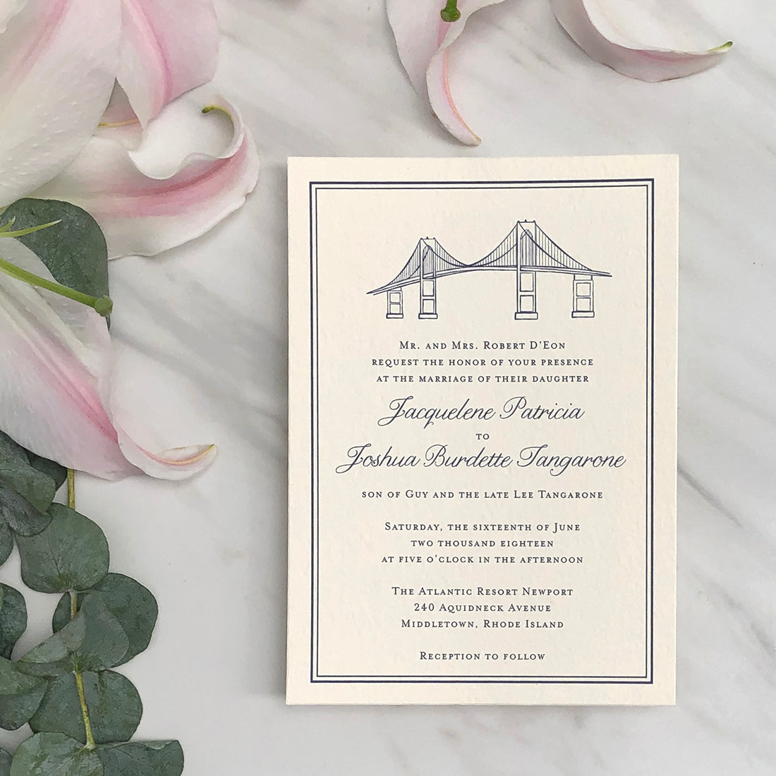 Newport Bridge Wedding Invitation