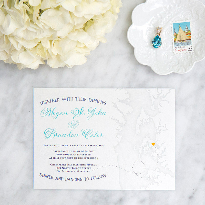 Chesapeake Bay Wedding Invitation by Scotti Cline Designs