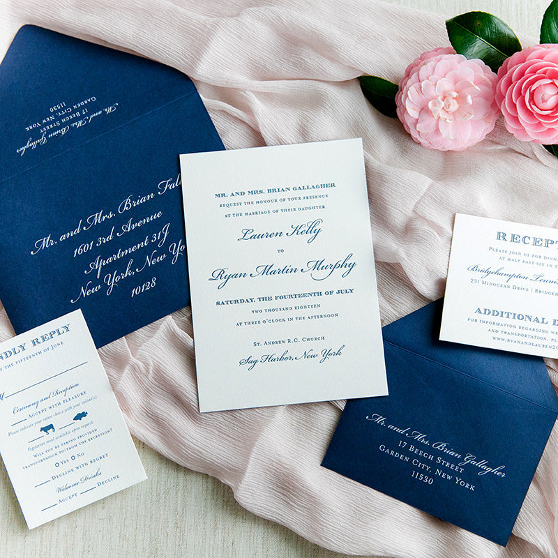 Classic Navy Letterpress Wedding Invitation by Scotti Cline Designs | Photo by Dana Cubbage Weddings