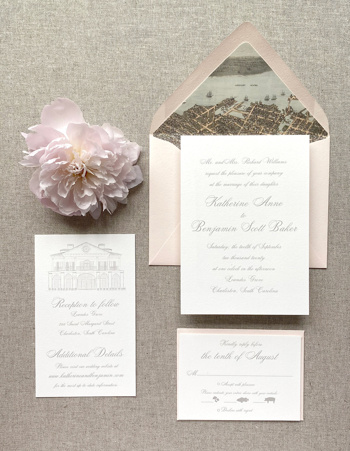 Classic Script Wedding Invitation by Scotti Cline Designs