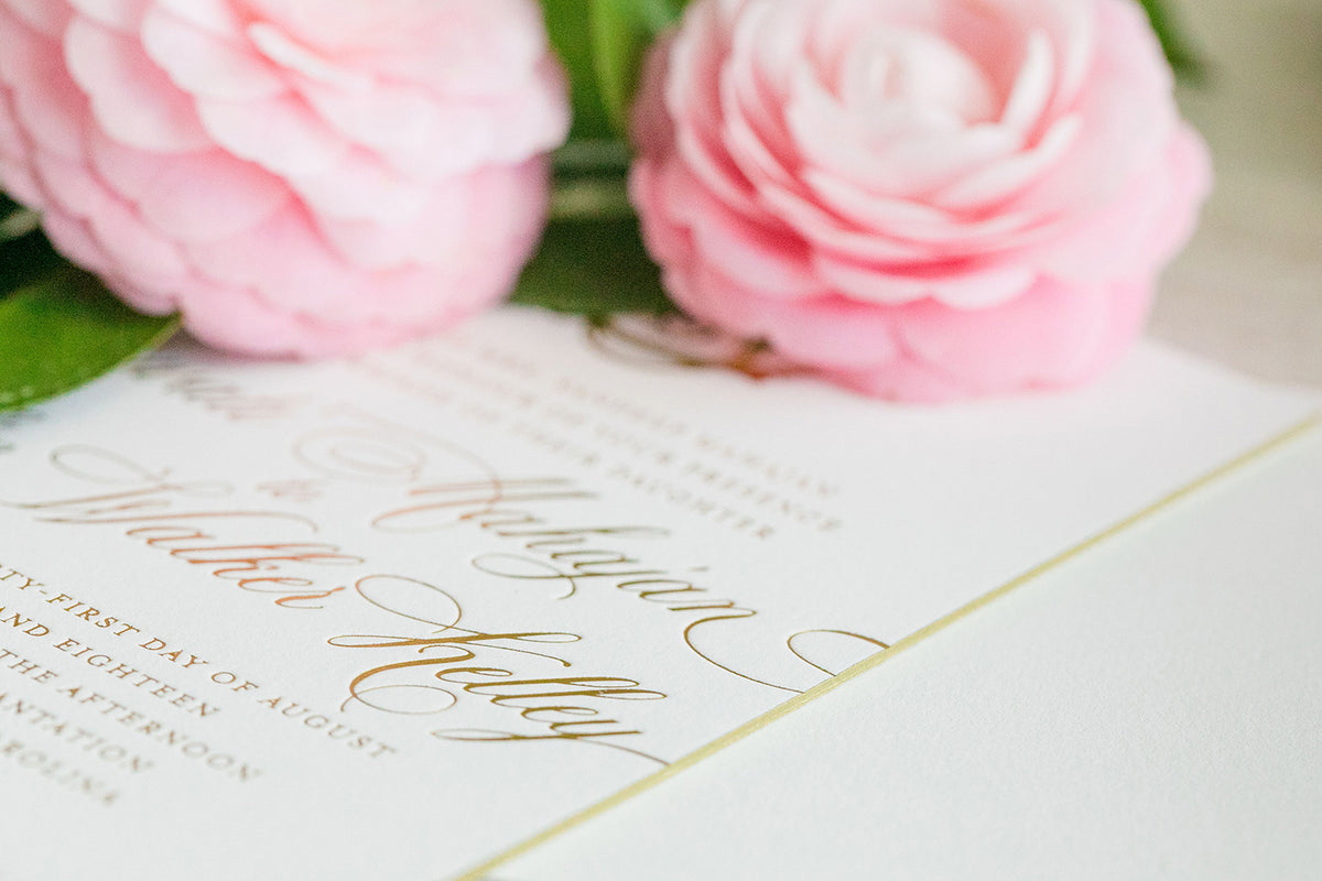 Monogram Gold Foil Wedding Invitation by Scotti Cline Designs | Photo by Dana Cubbage Weddings