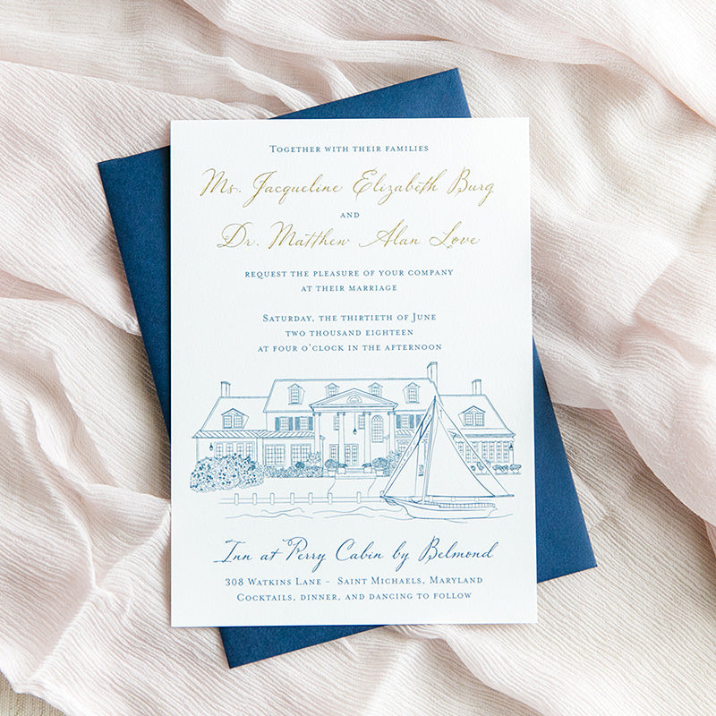 Inn at Perry Cabin Wedding Invitation by Scotti Cline Designs | Photo by Dana Cubbage Weddings