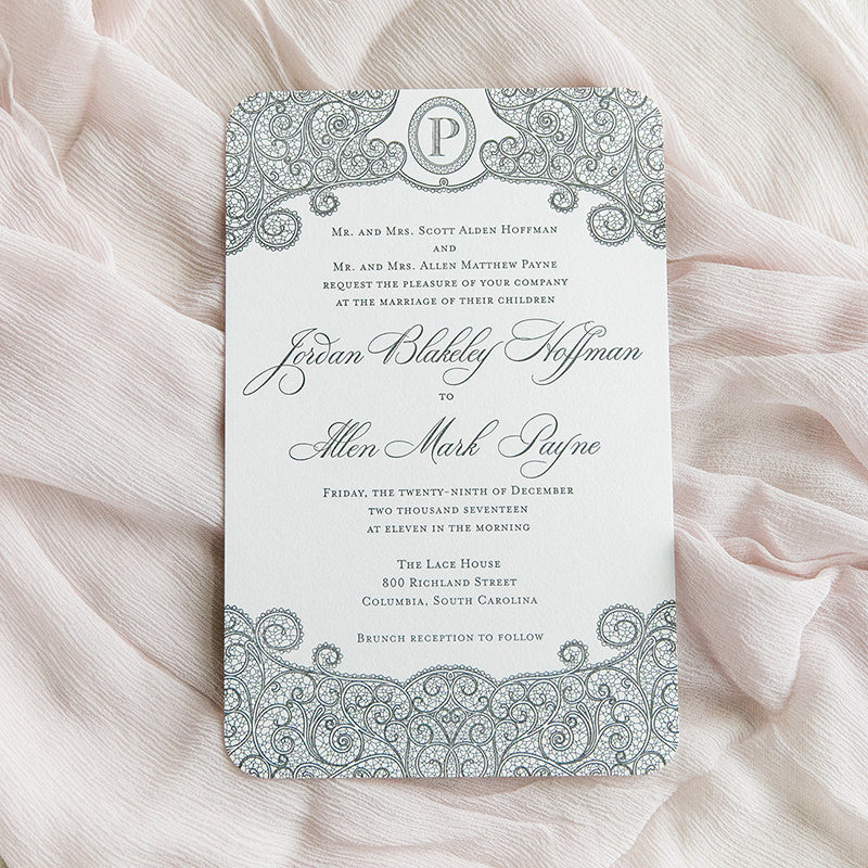 Lace Letterpress Wedding Invitation by Scotti Cline Designs | photo by Dana Cubbage Weddings