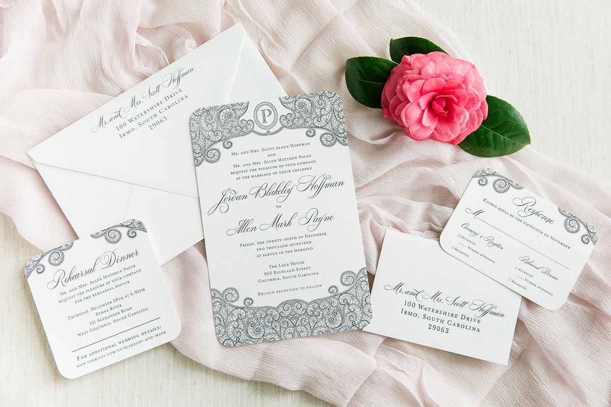 Lace Letterpress Wedding Invitation by Scotti Cline Designs | photo by Dana Cubbage Weddings