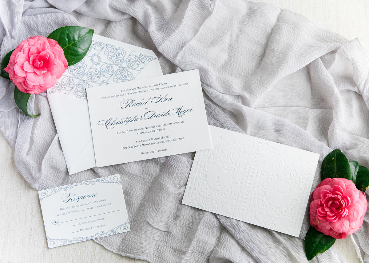 Legare Waring House Gates Letterpress Wedding Invitations by Scotti Cline Designs | Photos by Dana Cubbage Weddings