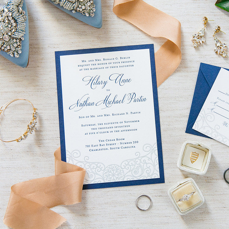 Letterpress Iron Gate Scrollwork Invitation by Scotti Cline Designs - Photo by Dana Cubbage Weddings