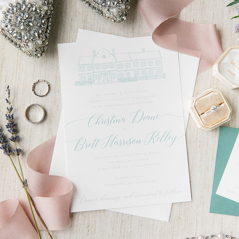 Middleton Place Wedding Invitation by Scotti Cline Designs | Photo by Dana Cubbage Weddings