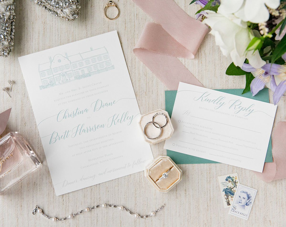 Middleton Place Wedding Invitation by Scotti Cline Designs | Photo by Dana Cubbage Weddings