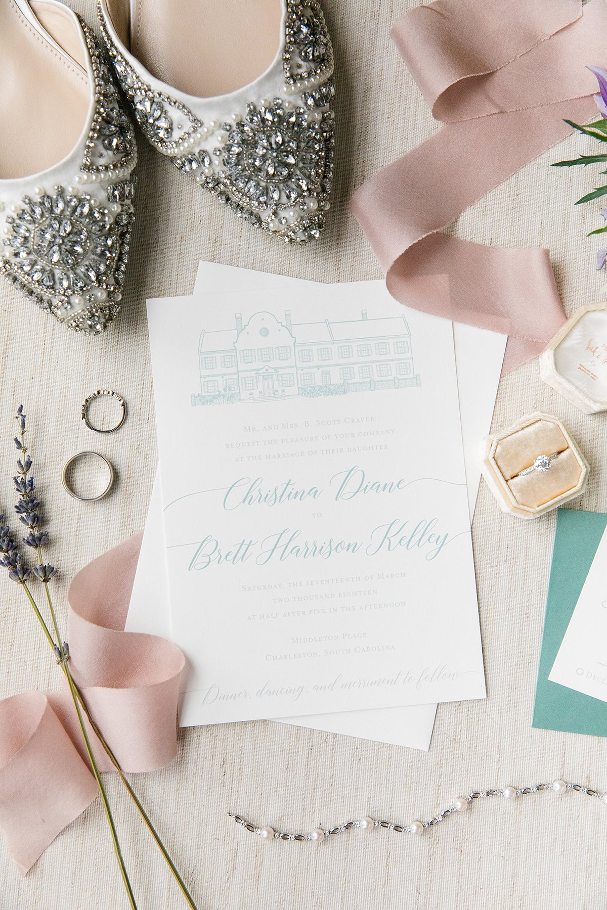 Middleton Place Wedding Invitation by Scotti Cline Designs | Photo by Dana Cubbage Weddings